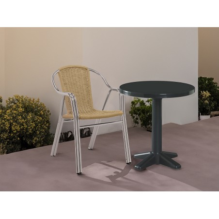 Mesa Jardín Banyoles Redonda Antracita