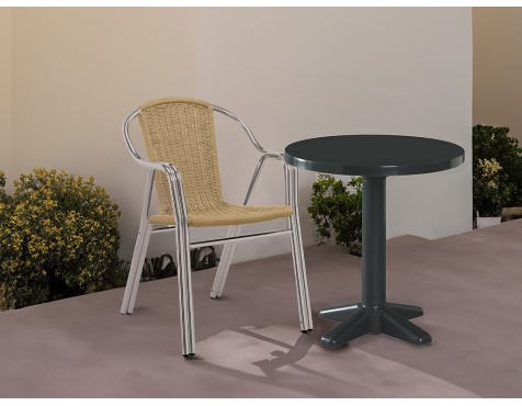 Mesa Jardín Banyoles Redonda Antracita