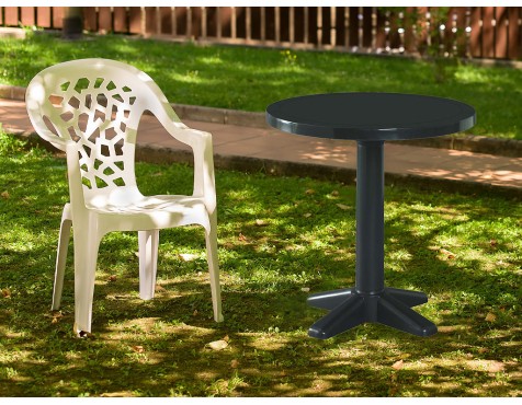 Mesa Jardín Banyoles Redonda Antracita