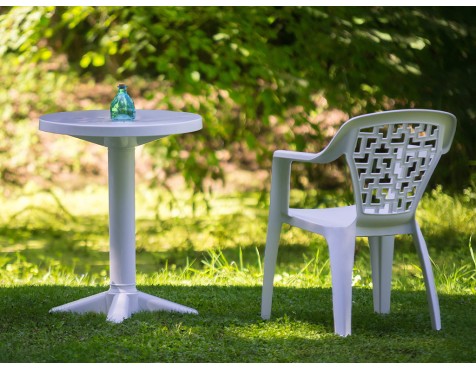 Mesa Jardín Banyoles Redonda Blanco