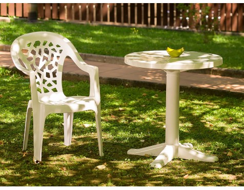 Mesa Jardín Banyoles Redonda Blanco