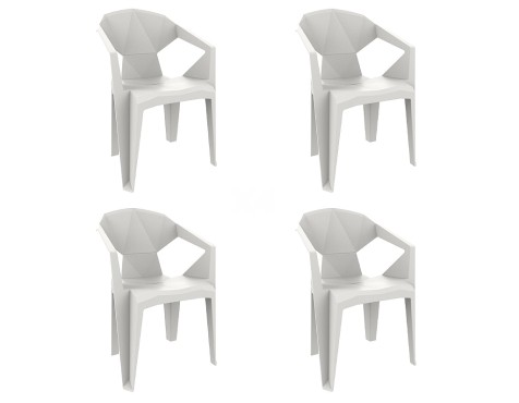 Set 4 Cadires Jardí Delta Blanc