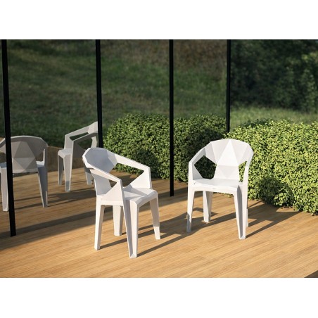 Set 4 Cadires Jardí Delta Blanc
