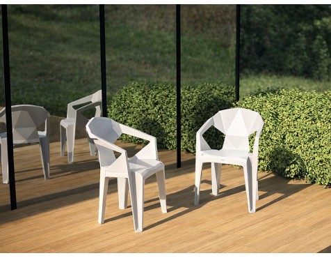 Set 4 Cadires Jardí Delta Blanc