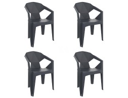 Set 4 Sillas Jardín Delta Gris Oscuro