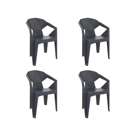 Set 4 Sillas Jardín Delta Gris Oscuro