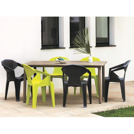 Set 4 Sillas Jardín Delta Gris Oscuro