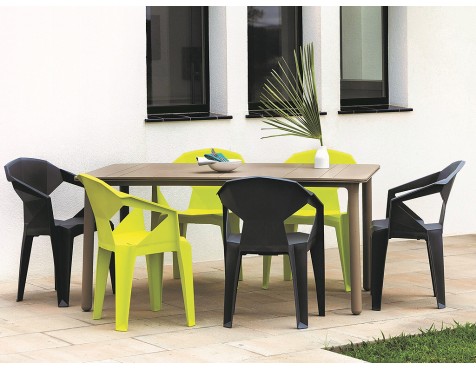 Set 4 Sillas Jardín Delta Gris Oscuro