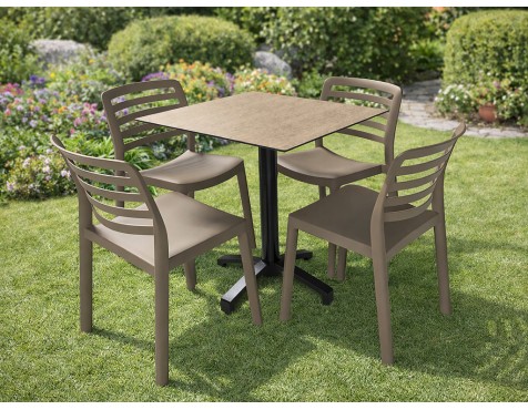 Conjunt De Jardín Fall Taula+4 Cadires Wind Sorra