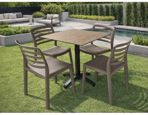 Conjunt De Jardín Fall Taula+4 Cadires Wind Sorra