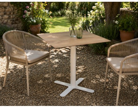 Mesa Jardín Cuadrada Goya Roble/Blanco