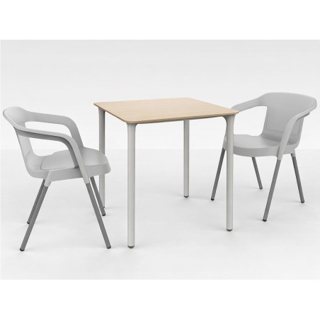 Mesa Jardín Cuadrada Marsella Arena/Blanco