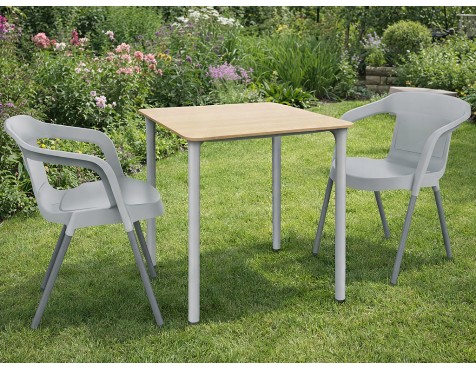 Mesa Jardín Cuadrada Marsella Arena/Blanco