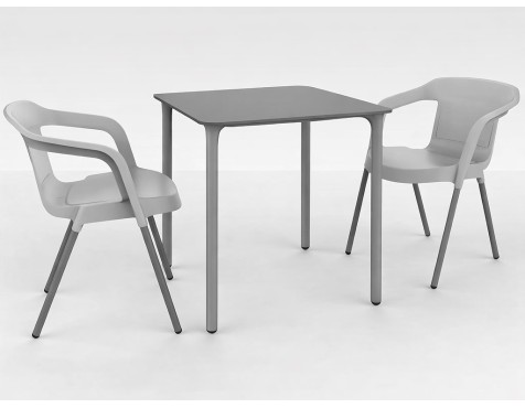 Mesa Jardín Cuadrada Marsella Gris/Blanco