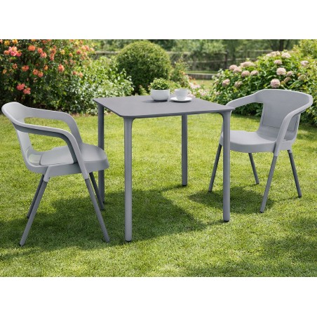 Mesa Jardín Cuadrada Marsella Gris/Blanco