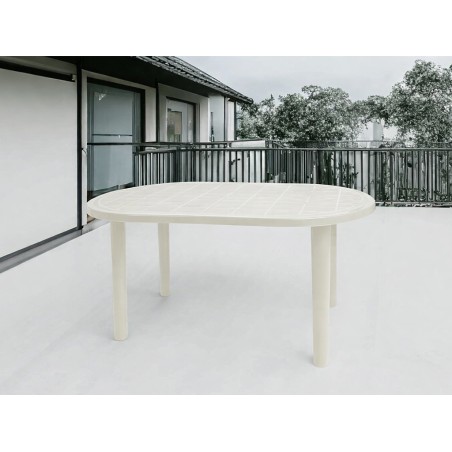 Mesa Jardín Olot Oval Blanco