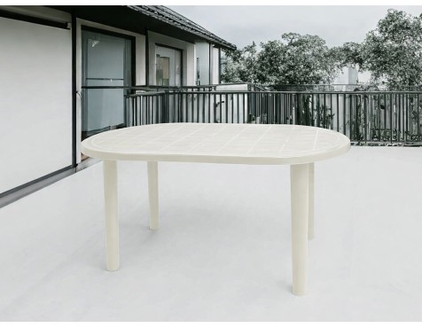 Taula Jardí Olot Oval Blanc