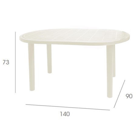 Taula Jardí Olot Oval Blanc