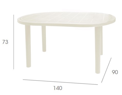 Mesa Jardín Olot Oval Blanco