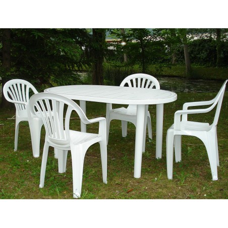 Mesa Jardín Olot Oval Blanco