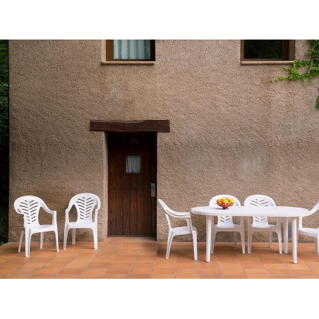 Taula Jardí Olot Oval Blanc