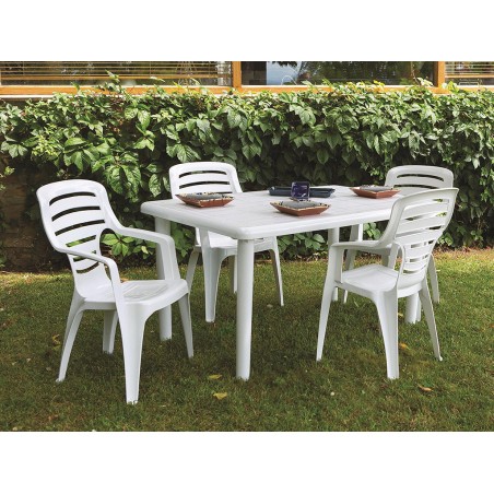 Taula Jardí Olot Rectangular Blanc