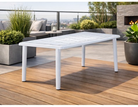 Taula Jardí Olot Rectangular Blanc