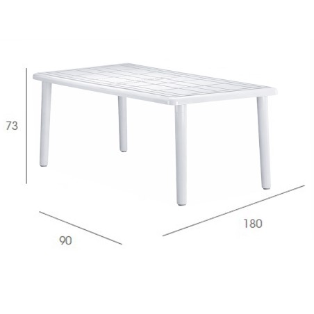 Mesa Jardín Olot Rectangular Blanco