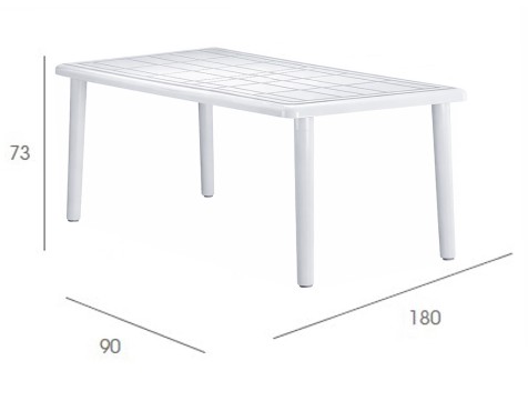 Mesa Jardín Olot Rectangular Blanco