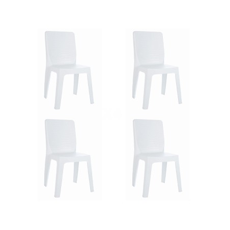 Set 4 Sillas De Jardín Iris Blanco