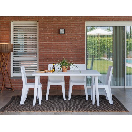 Set 4 Sillas De Jardín Iris Blanco