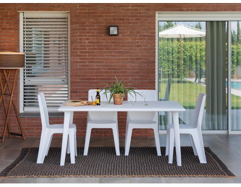 Set 4 Sillas De Jardín Iris Blanco