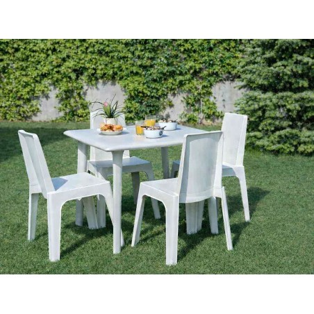 Set 4 Sillas De Jardín Iris Blanco