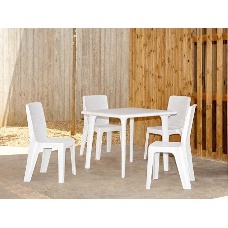 Set 4 Sillas De Jardín Iris Blanco