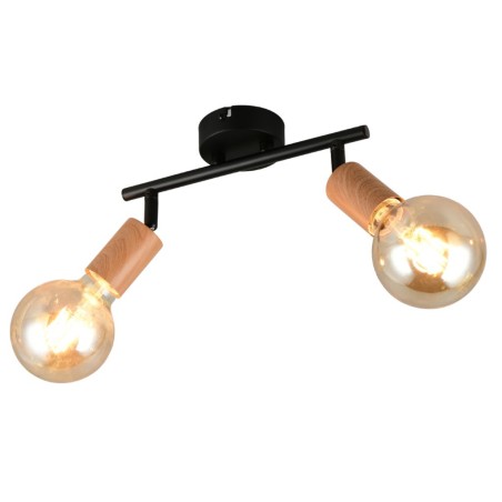 Regleta 2 Focos Lamego Metal Y Madera