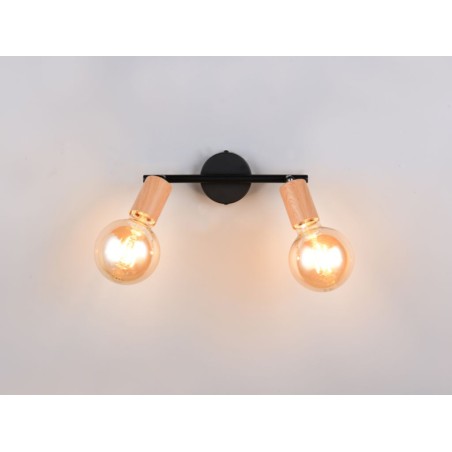 Regleta 2 Focos Lamego Metal Y Madera