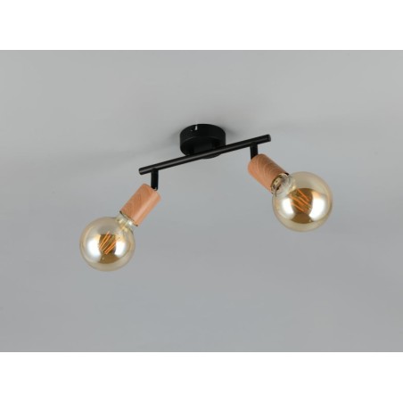 Regleta 2 Focos Lamego Metal Y Madera