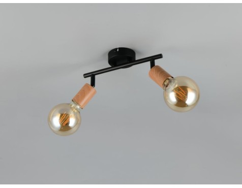 Regleta 2 Focos Lamego Metal Y Madera
