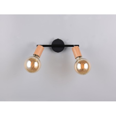 Regleta 2 Focos Lamego Metal Y Madera