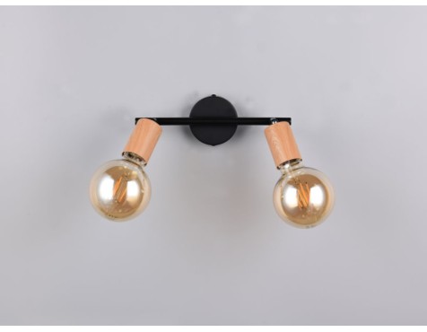 Regleta 2 Focos Lamego Metal Y Madera