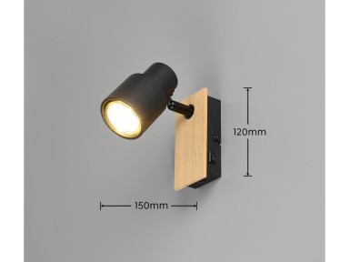 FOCO PIERRE MADERA Y NEGRO