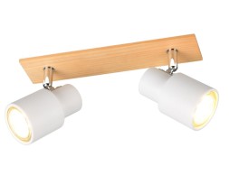 Regleta 2 Focos Pierre Madera Y Blanco