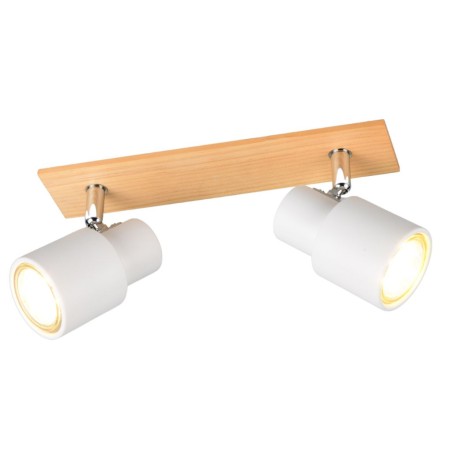 Regleta 2 Focos Pierre Madera Y Blanco