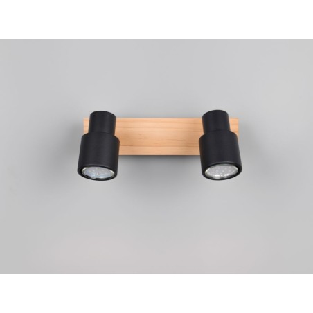 Regleta 2 Focos Pierre Madera Y Negro