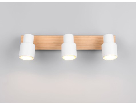 Regleta 3 Focos Pierre Madera Y Blanco