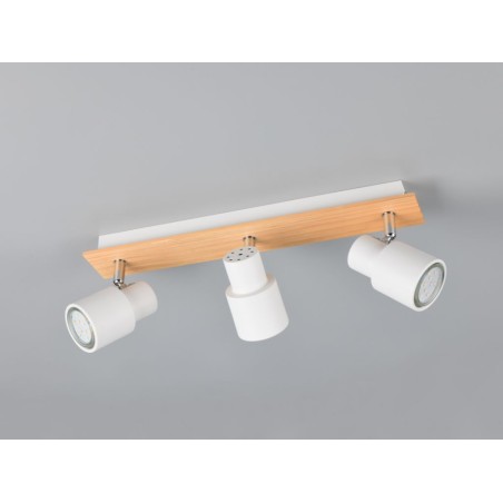 Regleta 3 Focos Pierre Madera Y Blanco