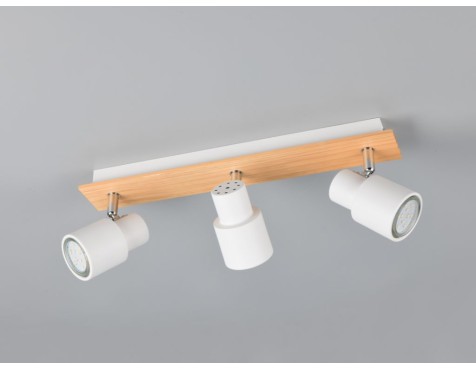 Regleta 3 Focos Pierre Madera Y Blanco
