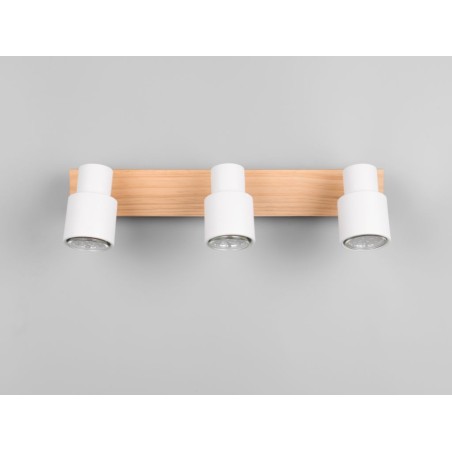 Regleta 3 Focos Pierre Madera Y Blanco