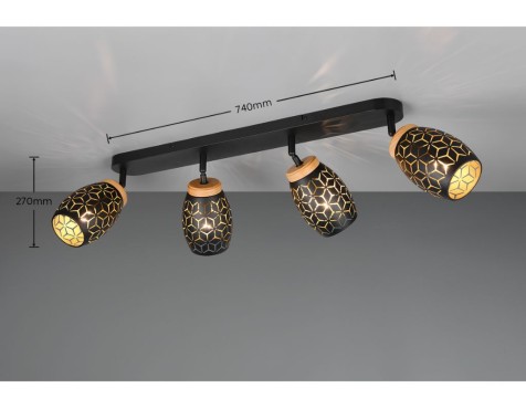 Regleta 4 Focus Bidar Negra