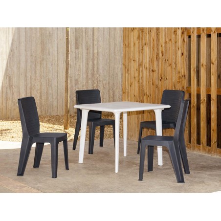 Set 4 Cadires De Jardí Iris Gris Fosc